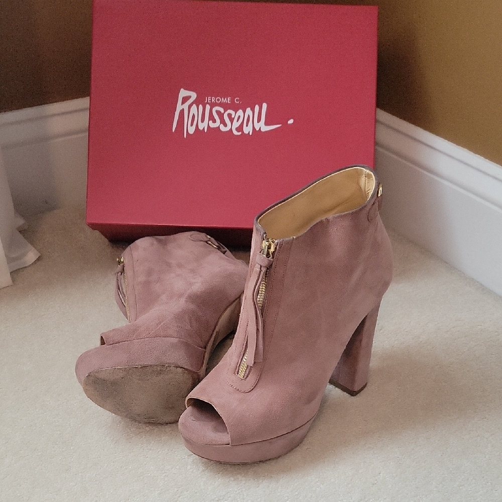 Women's Pink Peep Toe Booties
